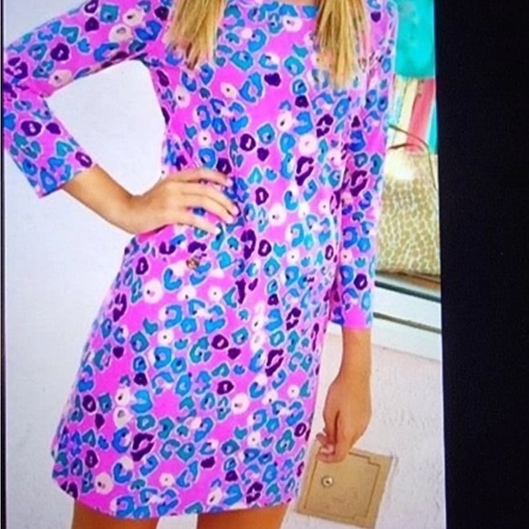 Lilly Pulitzer Dresses & Skirts - Lilly Pulitzer Pink and Blue Leopard Print Mini Dress